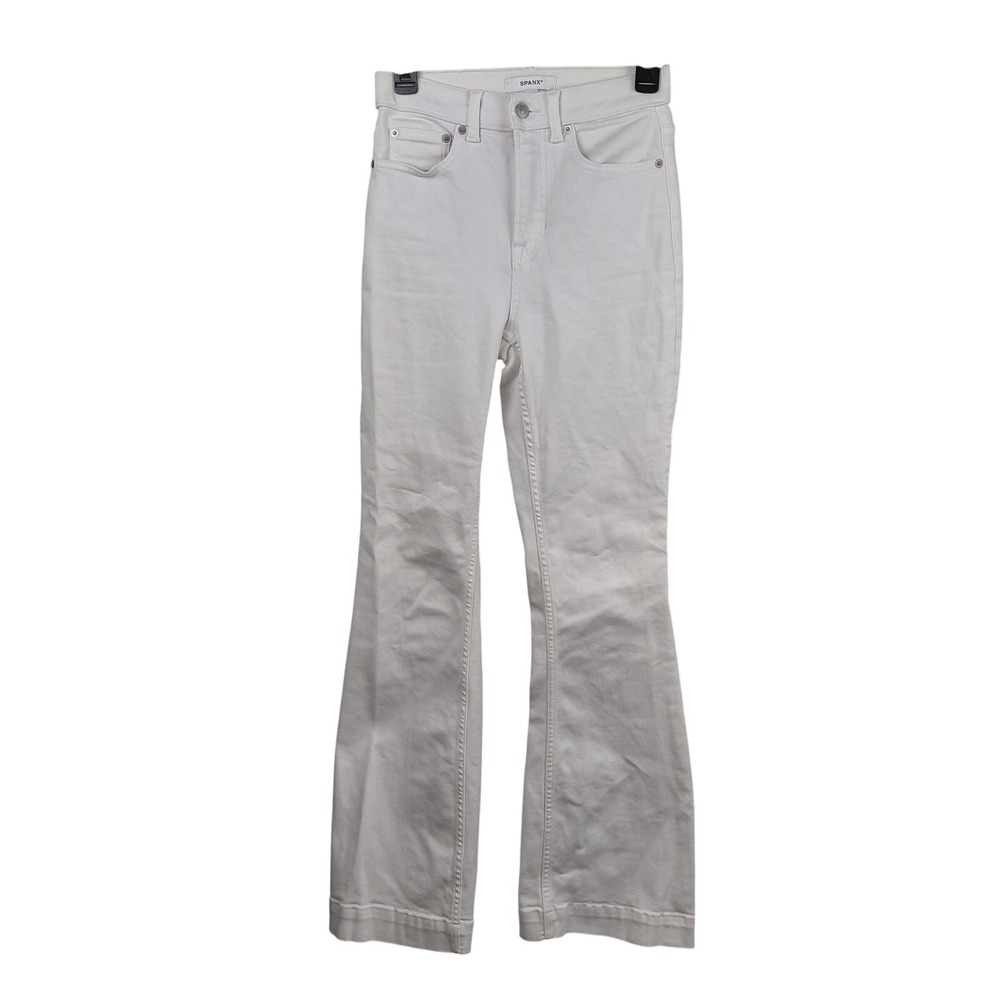 Spanx White Flare Jeans High Rise Shaping Denim 21311R Womens Size 4